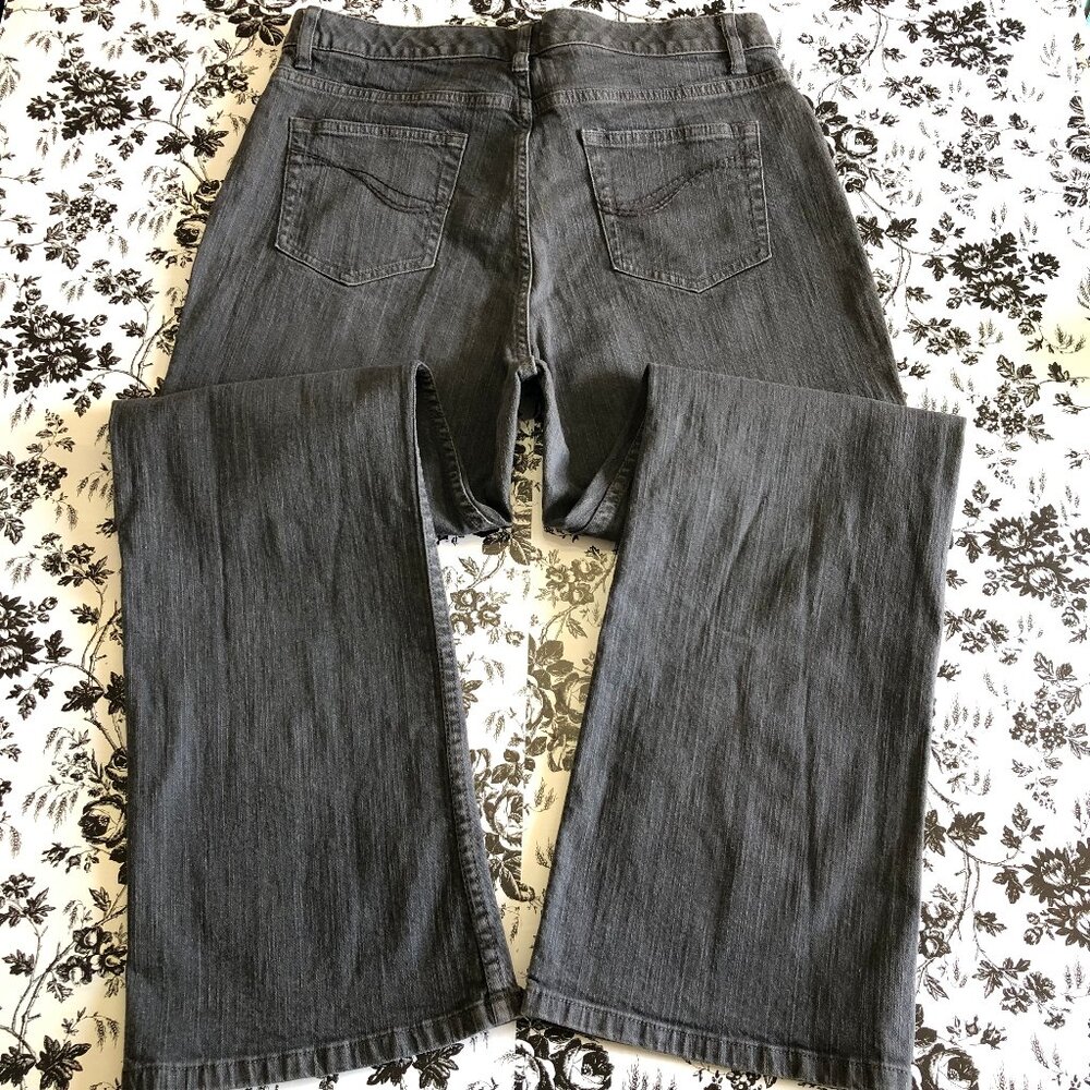 D&CO Jeans Denim + Company High Rise Bootcut Gray Womens Size 14